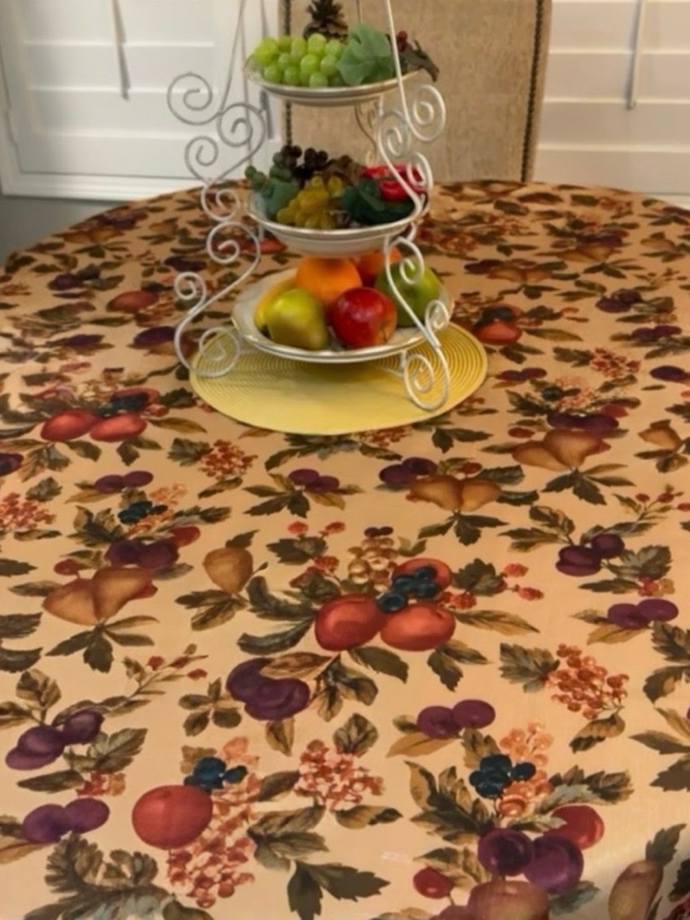 Autumn Harvest Fruit Bounty Tablecloth - 60”x 100” Rectangle Brown and Orange